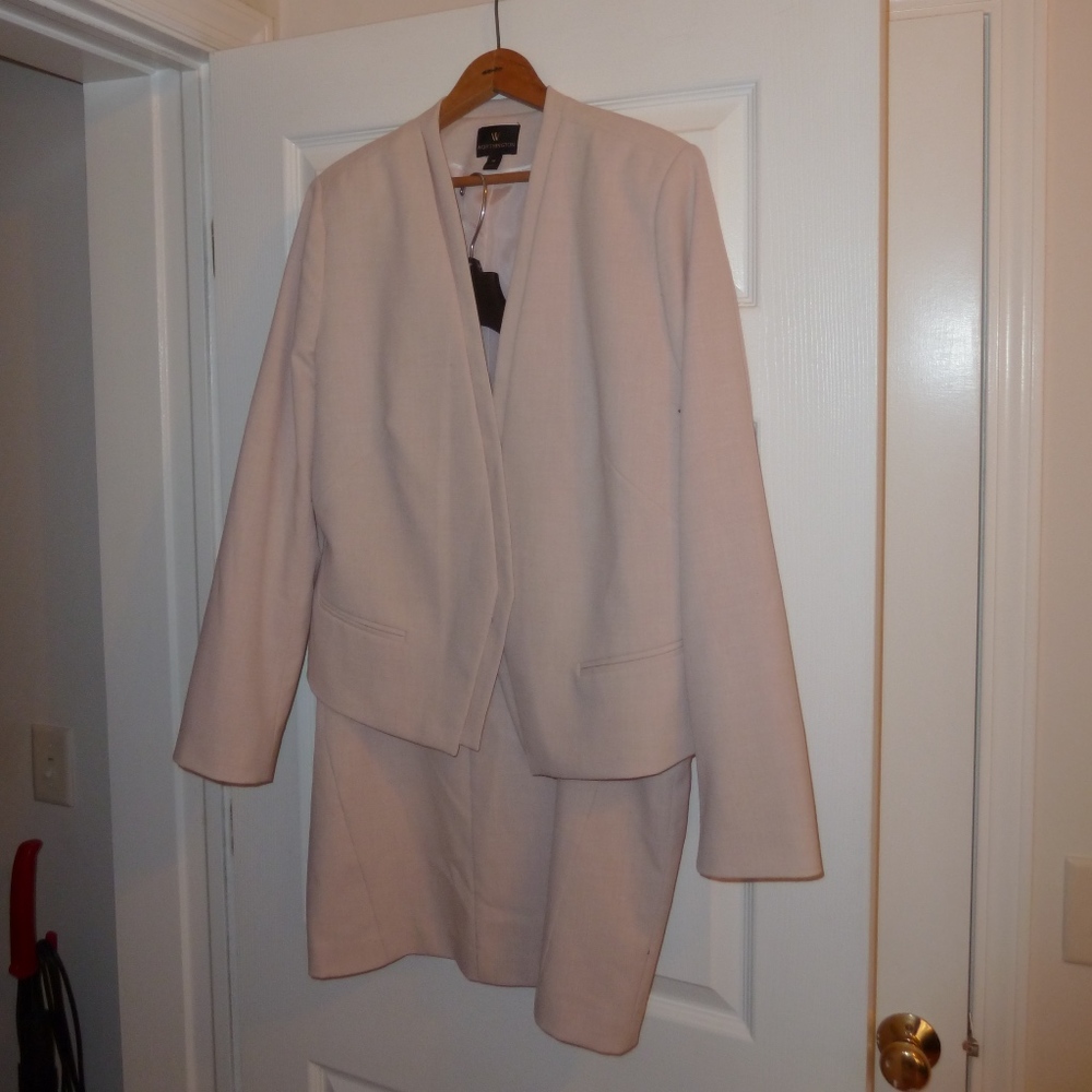 Pale pink skirt suit